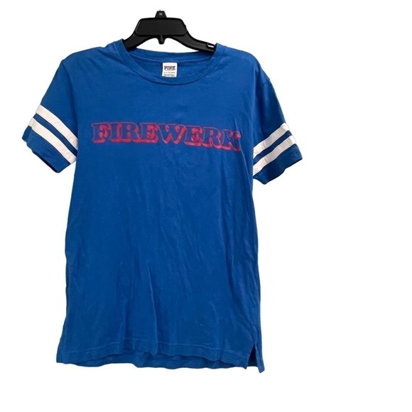 Firewerk PINK Victoria’s Secret ringer tee XS 4th of july - Picture 1 of 3